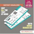 Editable Airplane Boarding Pass (Teal) 